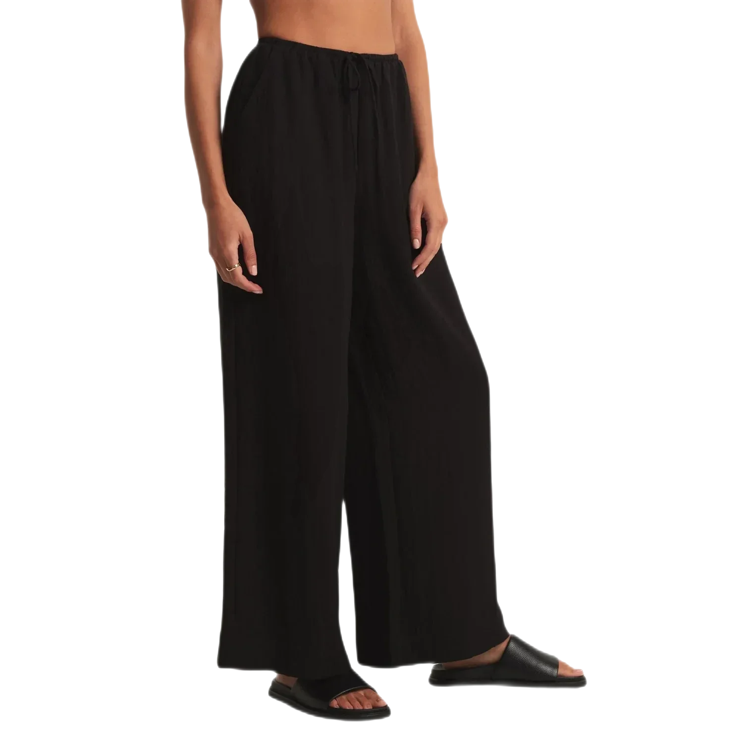 Z Supply 02. WOMENS APPAREL - WOMENS PANTS - WOMENS PANTS CASUAL Women's Soleil Pant BLK BLACK