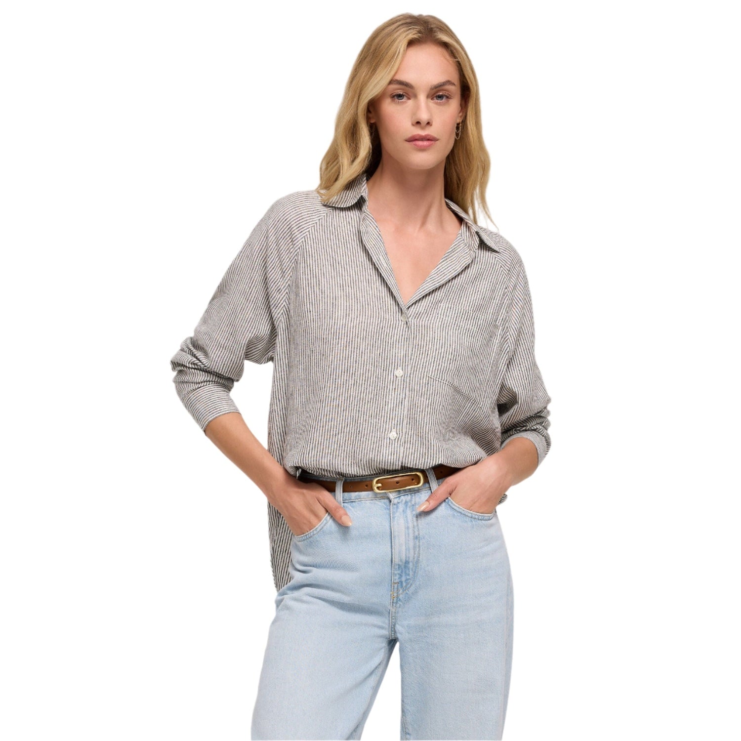 Z Supply 02. WOMENS APPAREL - WOMENS LS SHIRTS - WOMENS LS CASUAL Women's The Perfect Line Top SSA SEA SALT