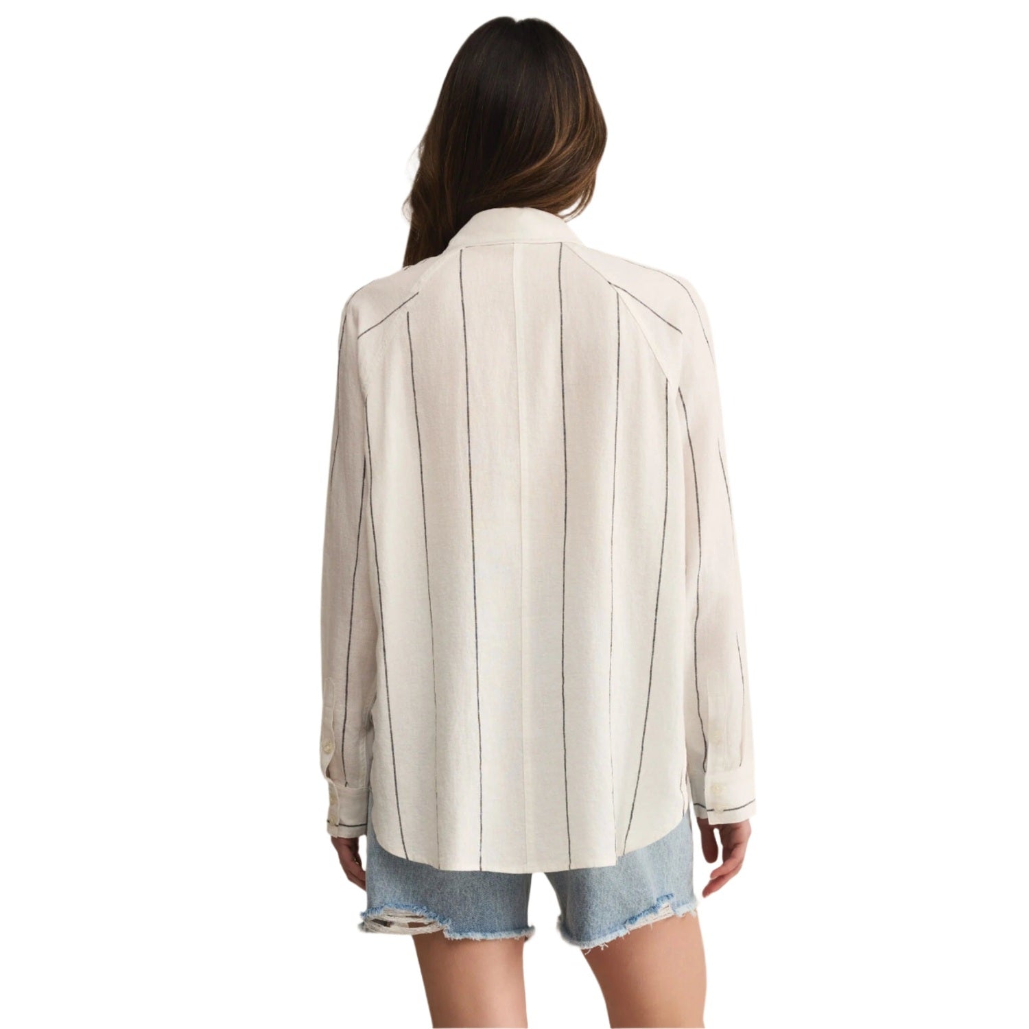 Z Supply 02. WOMENS APPAREL - WOMENS LS SHIRTS - WOMENS LS CASUAL Women's The Perfect Linen Top WHT WHITE