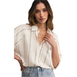 Z Supply 02. WOMENS APPAREL - WOMENS LS SHIRTS - WOMENS LS CASUAL Women's The Perfect Linen Top WHT WHITE