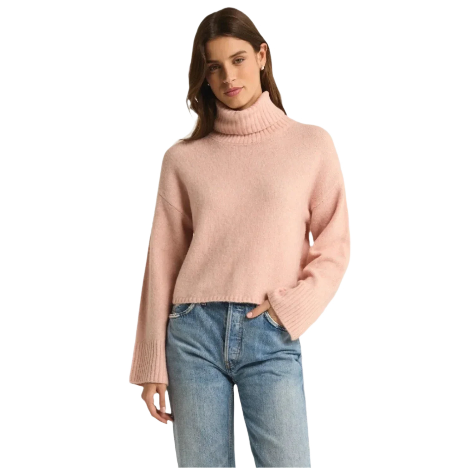 Z Supply 02. WOMENS APPAREL - WOMENS HOODIES|SWEATERS - WOMENS PO SWEATERS Women's Ursa Turtleneck Sweater CEP CASHMERE PINK