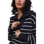 Z Supply 02. WOMENS APPAREL - WOMENS HOODIES|SWEATERS - WOMENS PO Q ZIP Women's Villa Half Zip Sweater CNV CAPTAIN NAVY