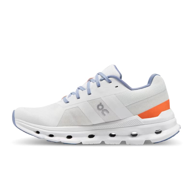 On Running 12. SHOES - WOMENS RUNNING SHOE Women's Cloudrunner UNDYED-WHITE | FLAME