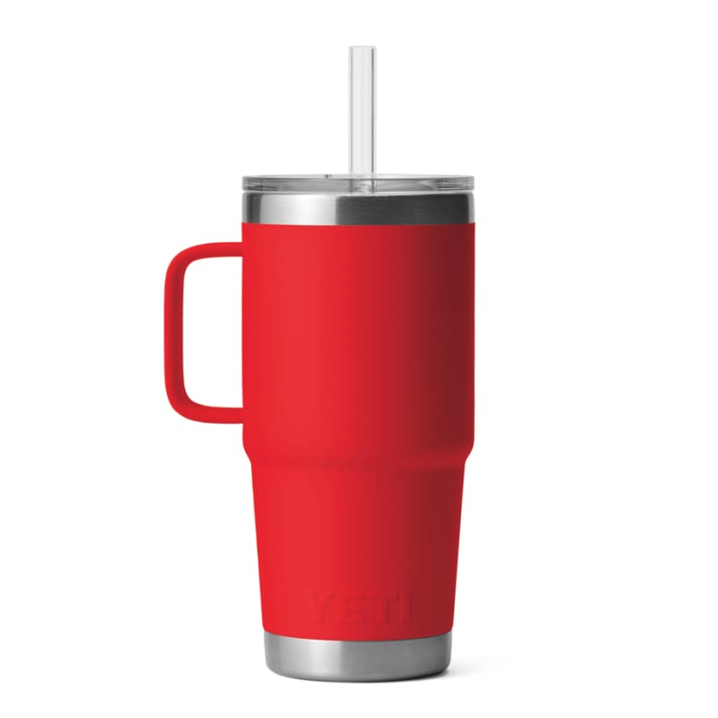 YETI 21. GENERAL ACCESS - COOLER STAINLESS Rambler 25 oz Mug W/ Straw Lid RESCUE RED