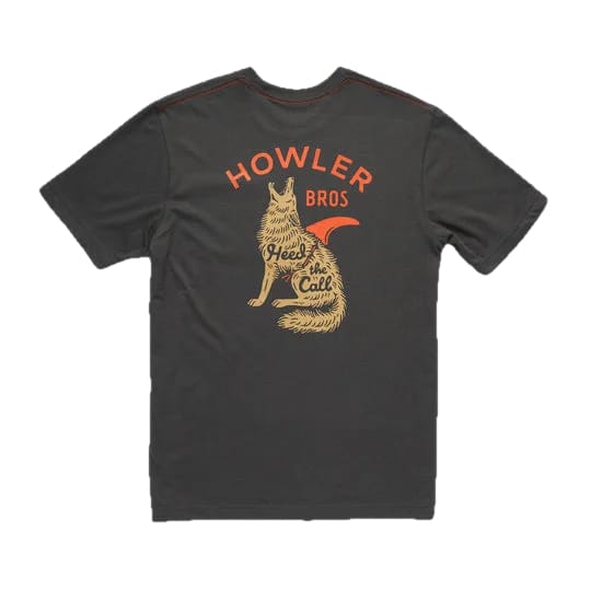 Howler Bros 25. T-SHIRTS - SS TEE Men's Select Pocket Tee COYOTE HOWL | ANTIQUE BLACK