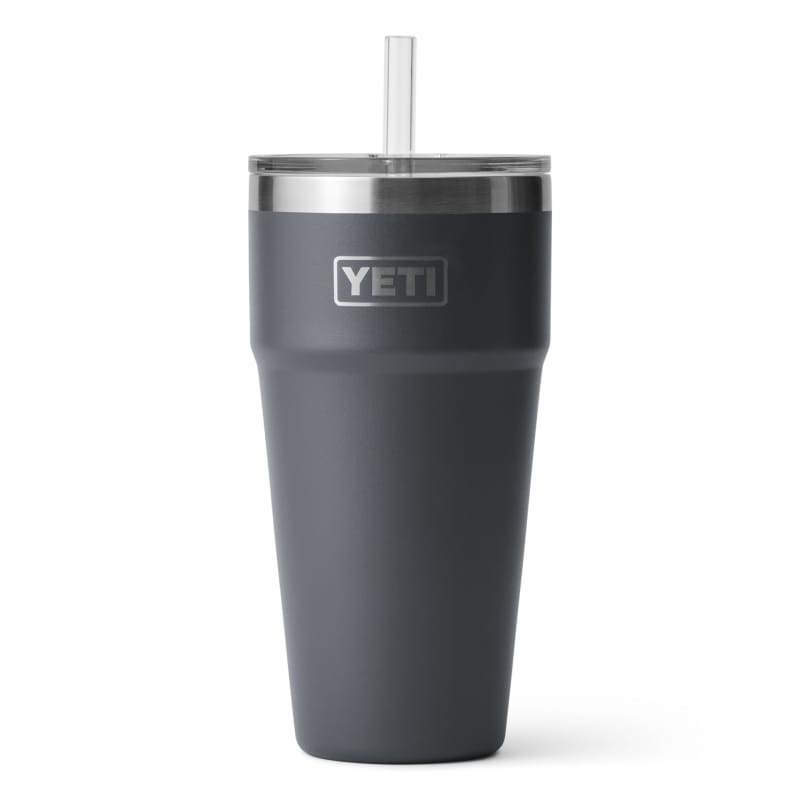 YETI DRINKWARE - WATER BOTTLES - WATER BOTTLES Rambler 26 Oz Stackable Cup with Straw Lid CHARCOAL