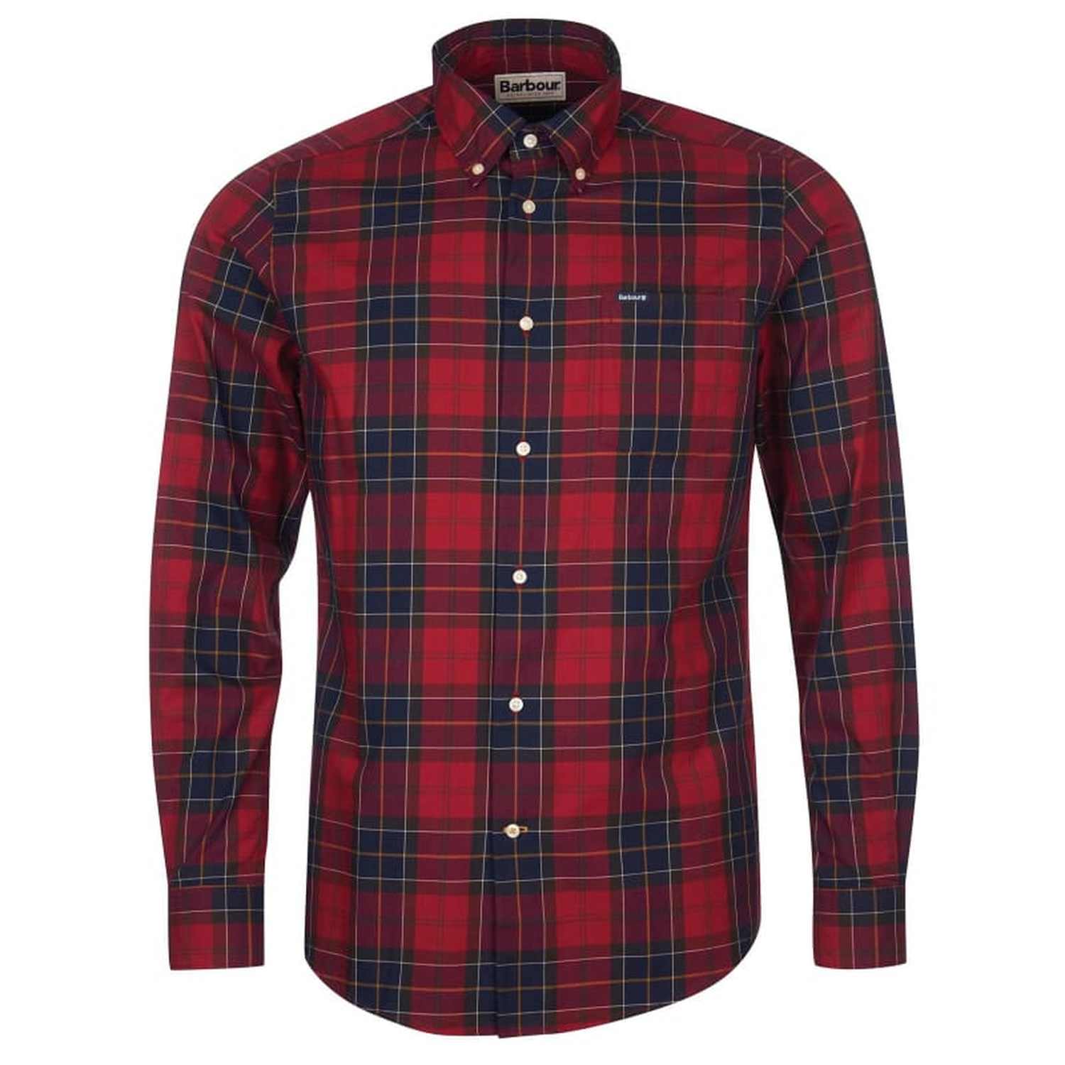Barbour 01. MENS APPAREL - MENS LS SHIRTS - MENS LS BUTTON UP Men's Wetherham Tailored Shirt RED