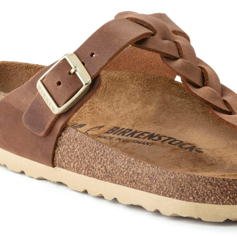 Birkenstock 05. WOMENS FOOTWEAR - WOMENS SANDALS - WOMENS SANDALS CASUAL Women's Gizeh Braid Oiled Leather COGNAC