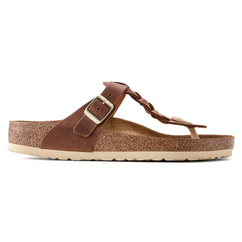 Birkenstock 05. WOMENS FOOTWEAR - WOMENS SANDALS - WOMENS SANDALS CASUAL Women's Gizeh Braid Oiled Leather COGNAC