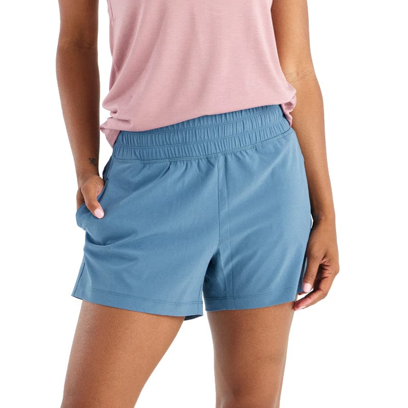 Free Fly Apparel 02. WOMENS APPAREL - WOMENS SHORTS - WOMENS SHORTS ACTIVE Women's Pull-On Breeze Short PACIFIC BLUE