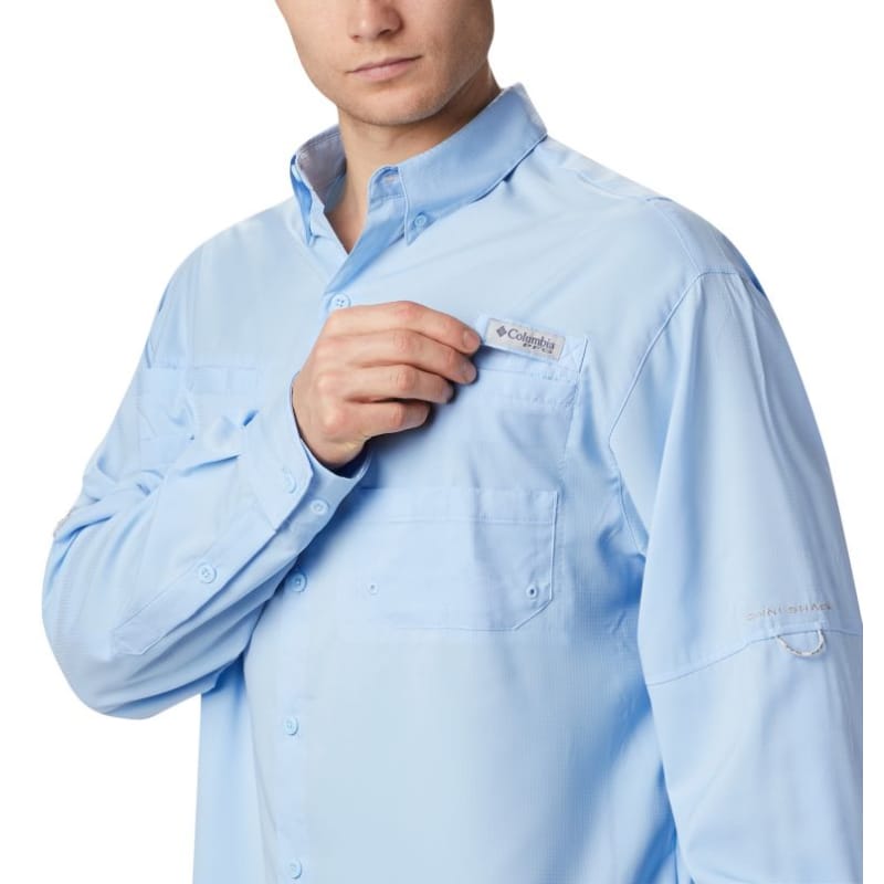 Columbia Columbia Omni-Shade Blue Long Sleeve Fishing Shirt