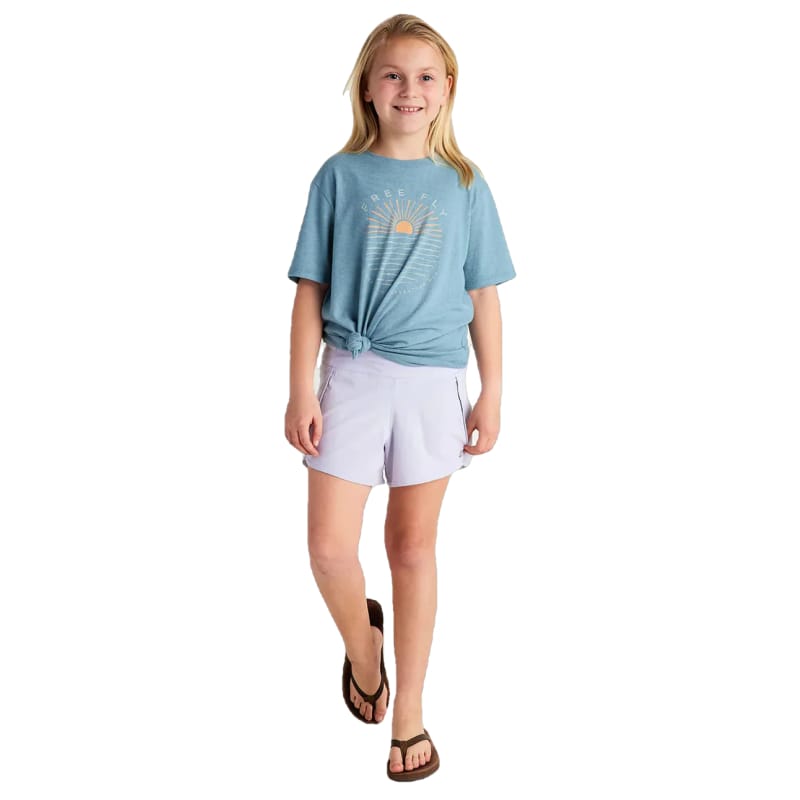 Free Fly Apparel 22. KIDS - GIRLS Girls Bamboo-Lined Breeze Shorts LAVENDER