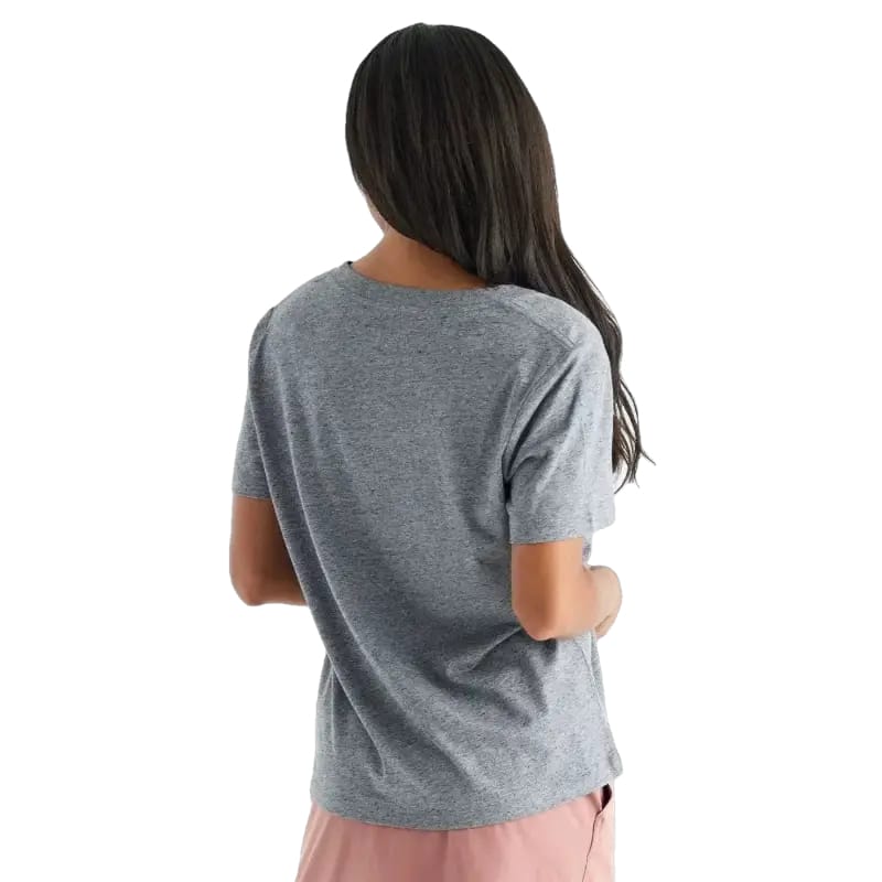 Free Fly Apparel 02. WOMENS APPAREL - WOMENS SS SHIRTS - WOMENS SS CASUAL Women's Bamboo Heritage V-Neck Tee HEATHER FLINT