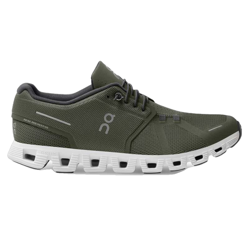 On Running 04. MENS FOOTWEAR - MENS SHOES - MENS SHOES RUNNING Men's Cloud 5 OLIVE | WHITE