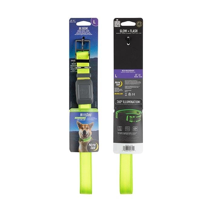 Nite Ize 21. GENERAL ACCESS - PET Nitedog Rechargeable Led Collar LIME|GREEN