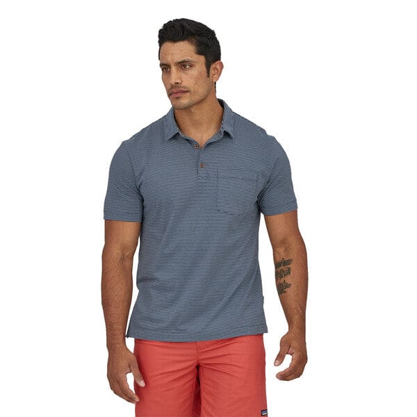 Patagonia 01. MENS APPAREL - MENS SS SHIRTS - MENS SS POLO Men's Cotton in Conversion Lightweight Polo FMNY FATHOM STRIPE | NEW NAVY