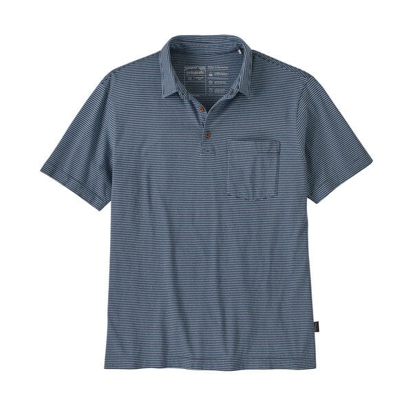 Patagonia 01. MENS APPAREL - MENS SS SHIRTS - MENS SS POLO Men's Cotton in Conversion Lightweight Polo FMNY FATHOM STRIPE | NEW NAVY