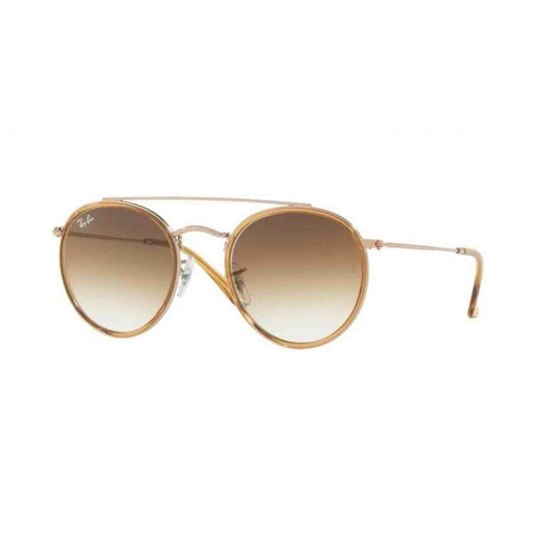 Ray Ban Round Double Bridge | Light Brown | Brown - High  display picture 2