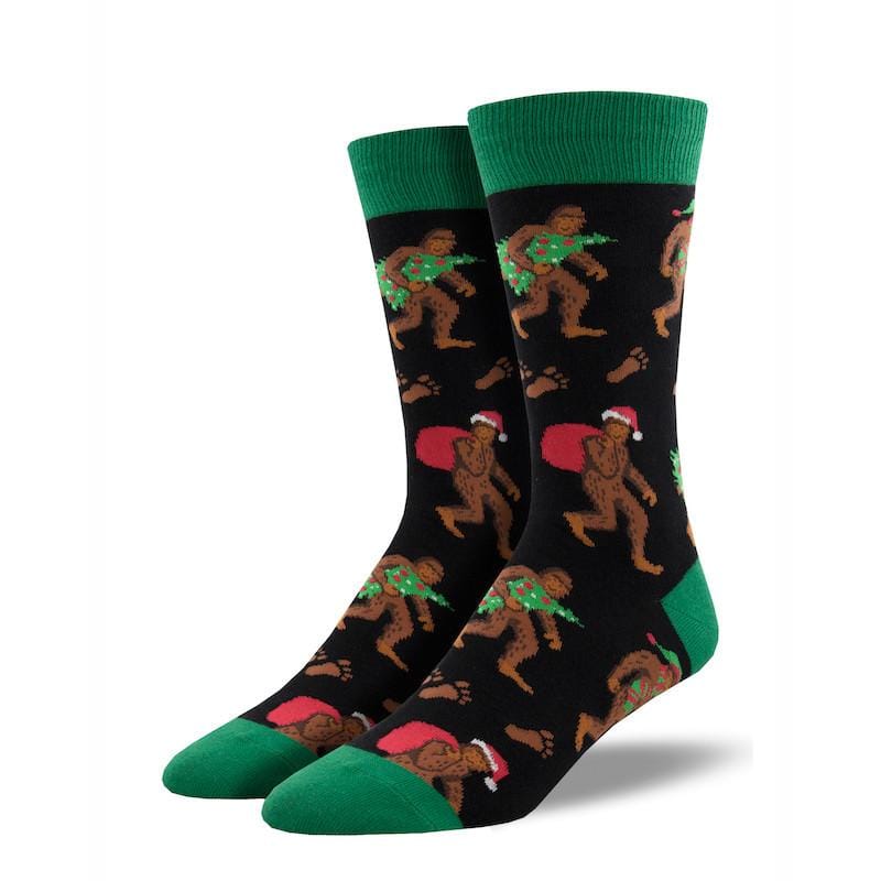 Socksmith SOCKS - MENS SOCKS - MENS SOCKS GIFT Men's Big Foot Christmas Socks BLACK 10-13