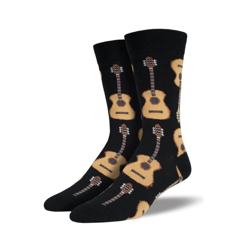 Socksmith SOCKS - MENS SOCKS - MENS SOCKS GIFT Men's Guitars Socks BLACK 10-13