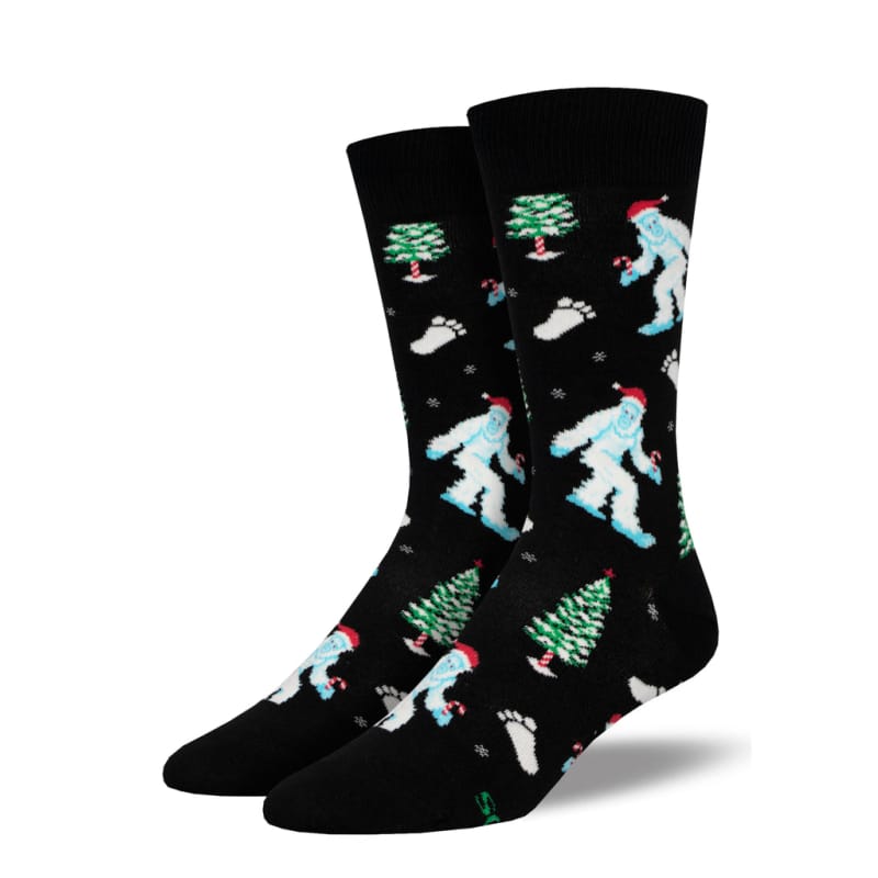 Socksmith 19. SOCKS Men's Is It Christmas Yeti Socks BLACK 10-13