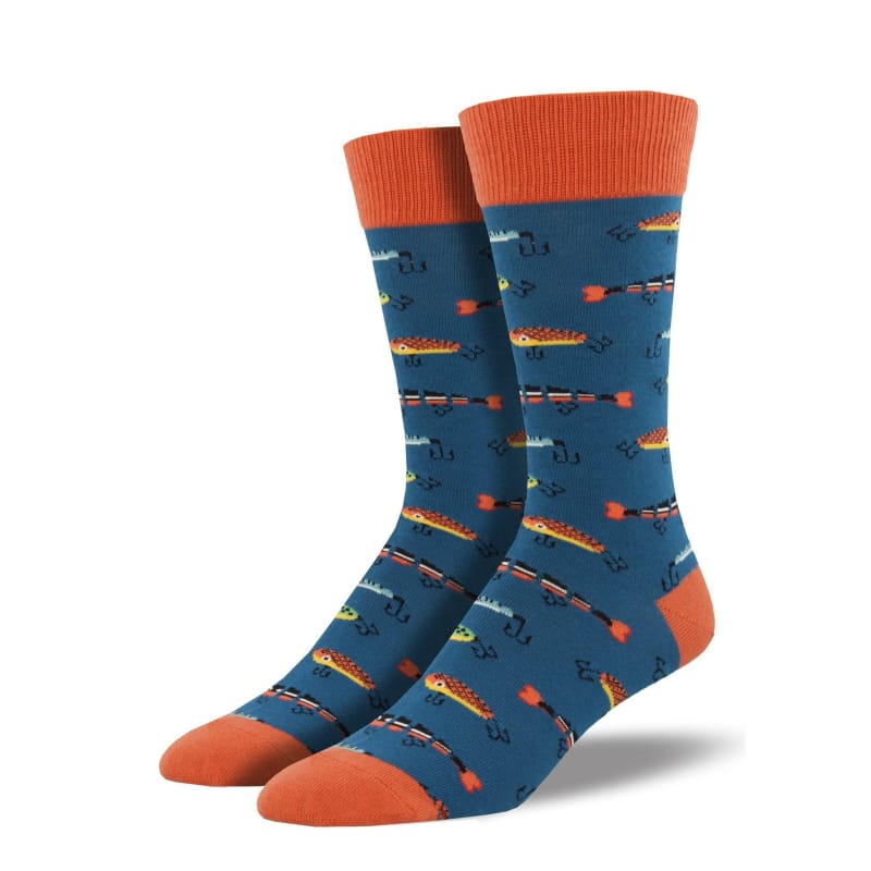 Socksmith SOCKS - MENS SOCKS - MENS SOCKS GIFT Men's Just Fishin' Socks STEEL BLUE 10-13