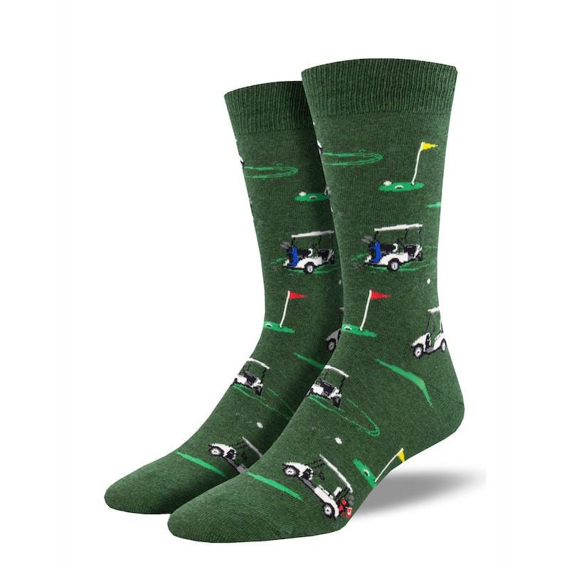 Socksmith SOCKS - MENS SOCKS - MENS SOCKS GIFT Men's Putting Around Socks GREEN HEATHER 10-13