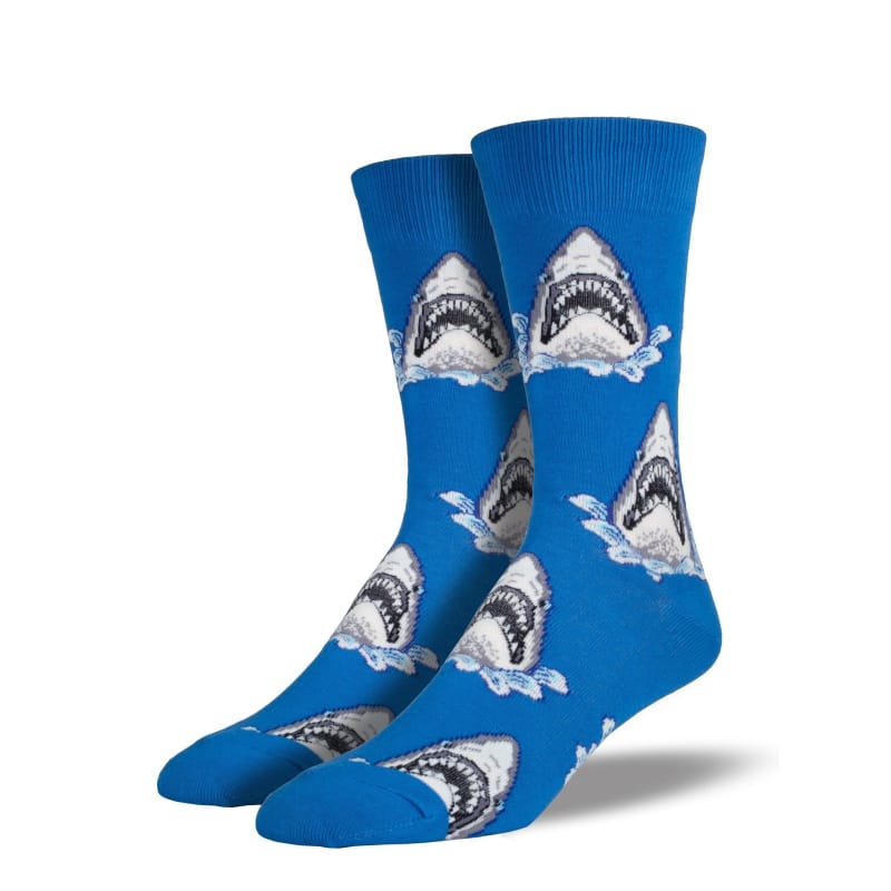 Socksmith SOCKS - MENS SOCKS - MENS SOCKS GIFT Men's Shark Attack Socks BLUE 10-13