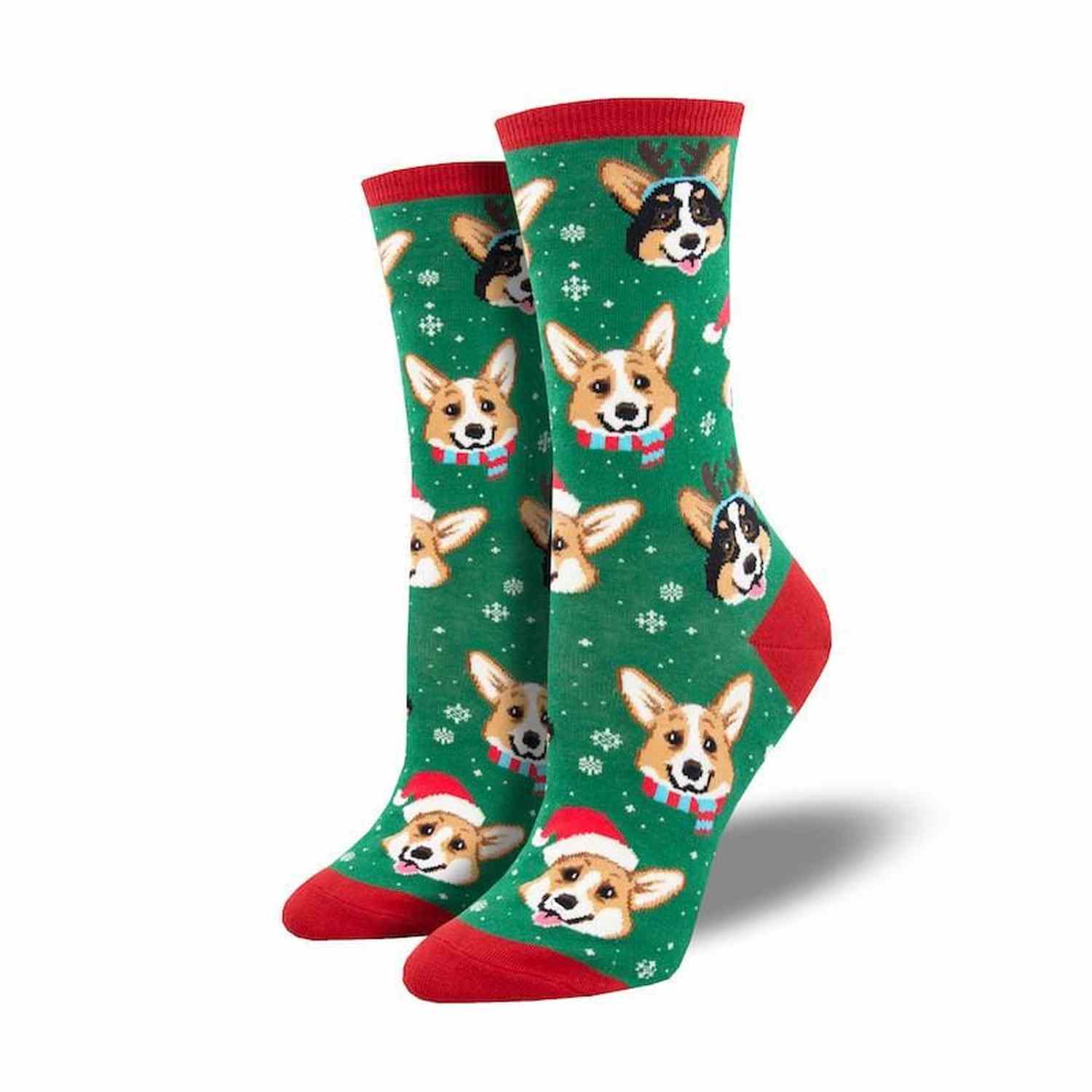 Women’s Happy Pawlidays Socks Socksmith - GREEN / 9-11