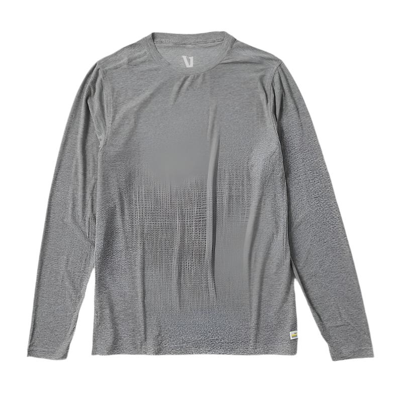 Vuori 01. MENS APPAREL - MENS LS SHIRTS - MENS LS ACTIVE Men's Long Sleeve Strato Tech Tee HEATHER GREY