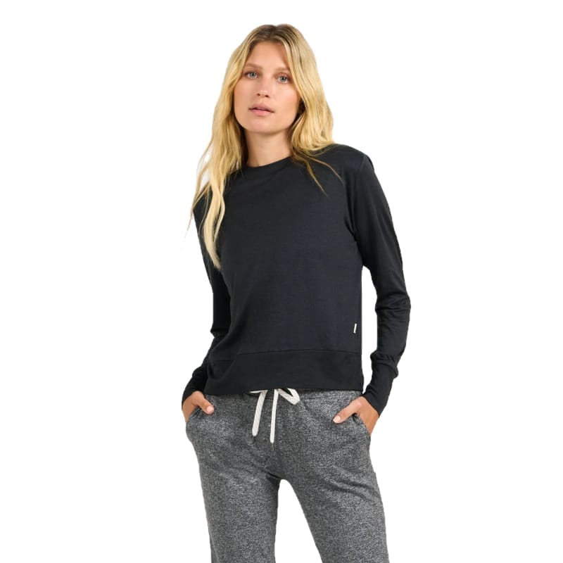 Vuori 02. WOMENS APPAREL - WOMENS LS SHIRTS - WOMENS LS ACTIVE Women's Daydream Crew HBK BLACK HEATHER