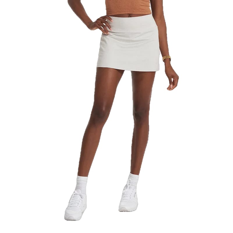 Vuori 02. WOMENS APPAREL - WOMENS DRESS|SKIRT - WOMENS SKIRT ACTIVE Women's Halo Performance Skirt HST SALT HEATHER