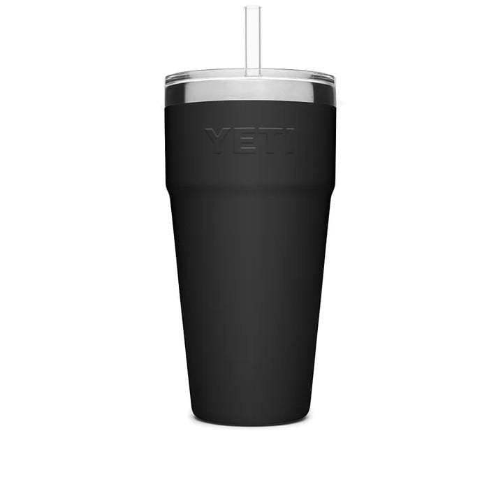 YETI DRINKWARE - WATER BOTTLES - WATER BOTTLES Rambler 26 Oz Stackable Cup with Straw Lid BLACK