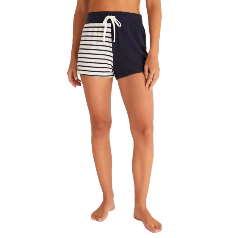 Z Supply 09. W. SPORTSWEAR - W. COTTON SHORTS Women's Color Block Stripe Shorts CNV CAPTAIN NAVY