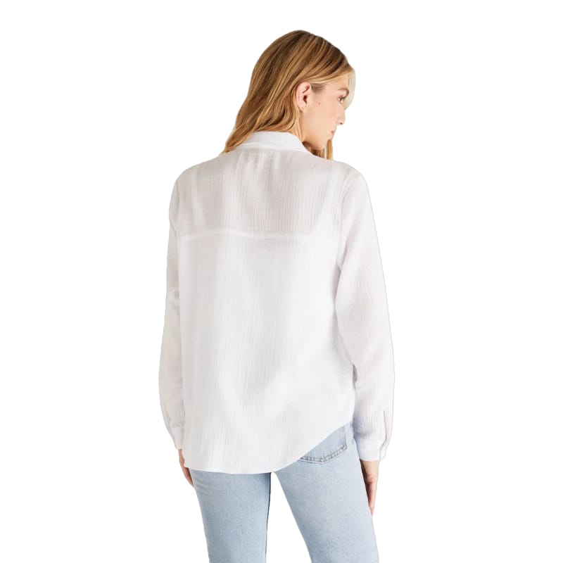 Z Supply 02. WOMENS APPAREL - WOMENS LS SHIRTS - WOMENS LS CASUAL Women's Kaili Button Up Gauze Top WHT WHITE